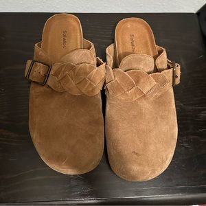 Soludos suede slip on clogs